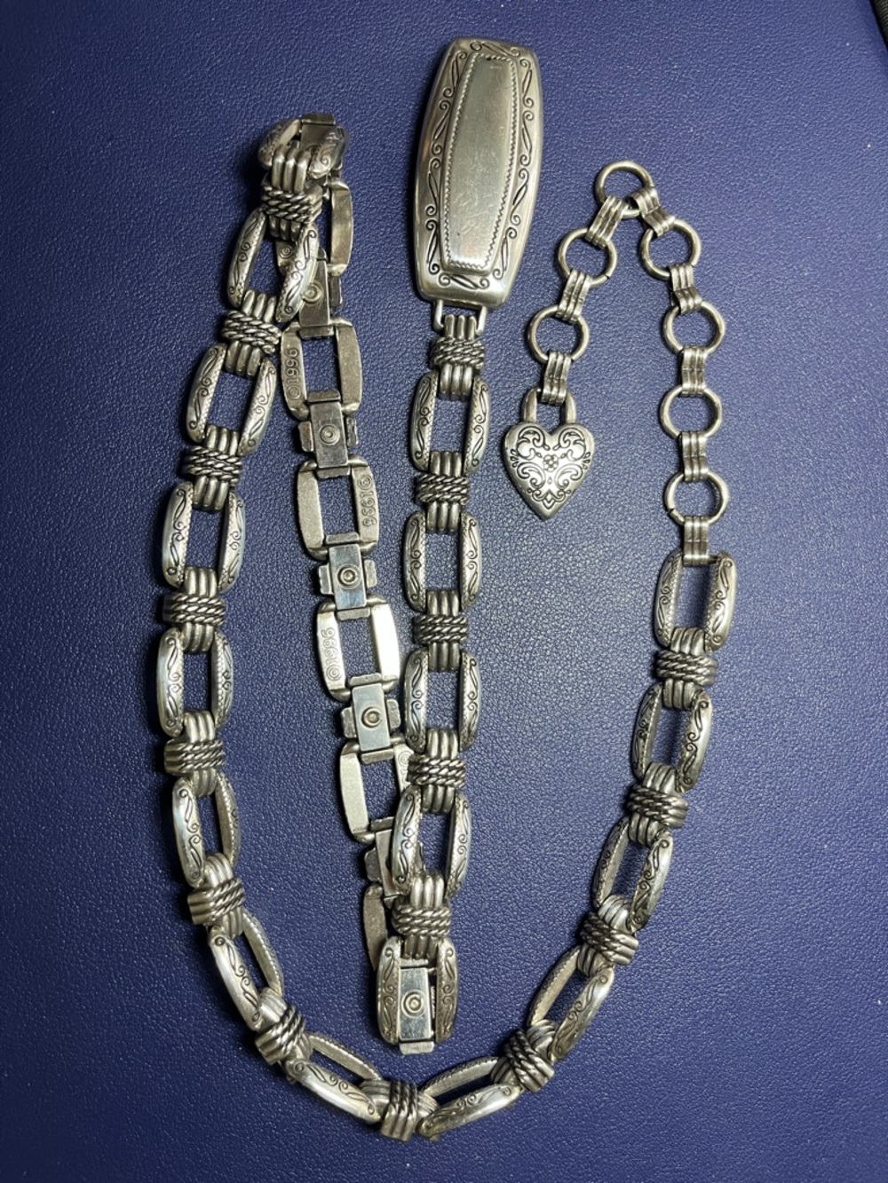 Vintage BRIGHTON 1996 silver-tone link belt